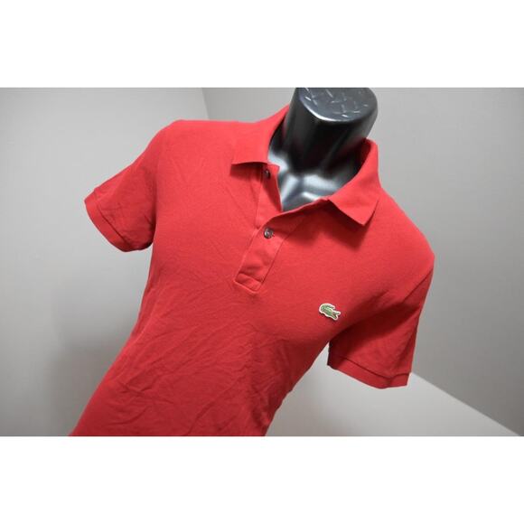 Lacoste Alligator Golf Polo Red Slim Fit Short Sleeve Mens FR 4 US Medium - Picture 3 of 9